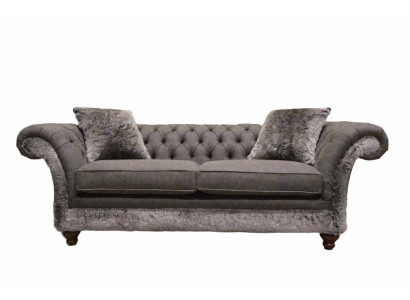 Chesterfield Sofa 3 Seater Upholstery Couch Classic Fabric Couches Textile