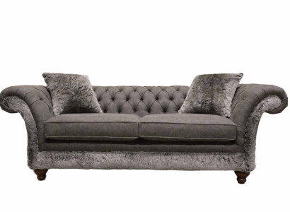 Chesterfield Sofa 3 Seater Upholstery Couch Classic Fabric Couches Textile