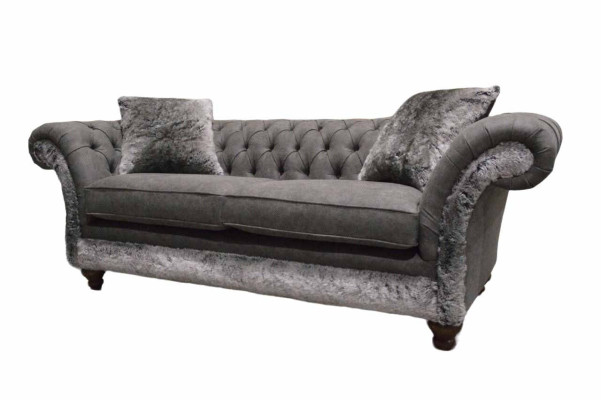 Chesterfield Sofa 3 Seater Upholstery Couch Classic Fabric Couches Textile