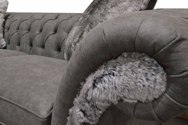 Chesterfield Sofa 3 Seater Upholstery Couch Classic Fabric Couches Textile