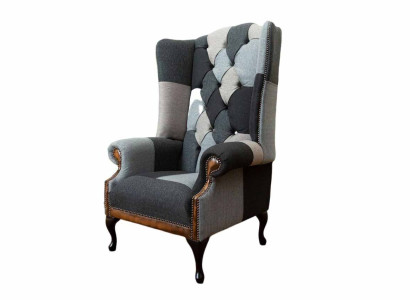 Chesterfield Wing Chair Armchair 1 Seater Sofa Couch Upholstery Textile new