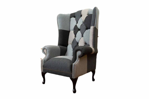 Wing Chair Chesterfield Sofa Couch Upholstery 1 Seater Armchair Sofas Textile