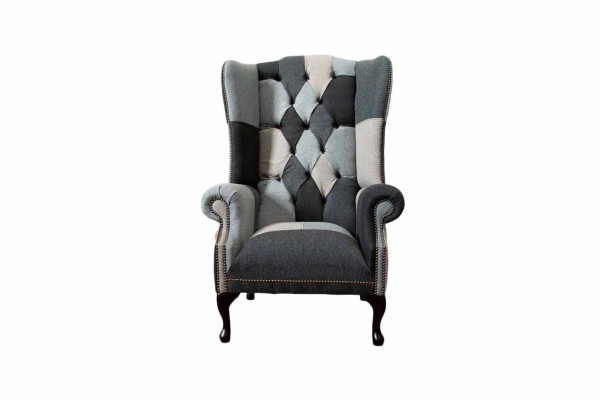 Wing Chair Chesterfield Sofa Couch Upholstery 1 Seater Armchair Sofas Textile