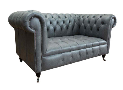 Chesterfield Sofa Couch Upholstery Sofas Classic r 2 Seater Seat Leather