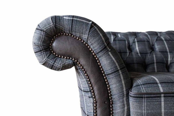 Chesterfield Armchair Couch 1 Seater Sofa Textile Fabric Couches Upholstery new