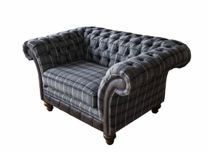 Chesterfield Armchair Couch 1 Seater Sofa Textile Fabric Couches Upholstery new