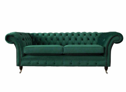 Chesterfield 3 Seater Upholstery Couch Sofa Textile Modern Style Fabric new