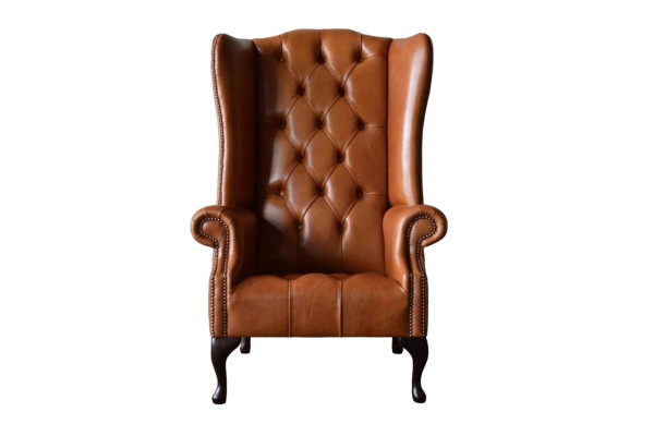 Armchair Wing Chair Chesterfield Luxury Seater Living room Brown new