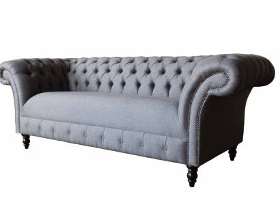 Chesterfield Sofa 3 Seater Couch Upholstery Luxury Textile Couches Sofas