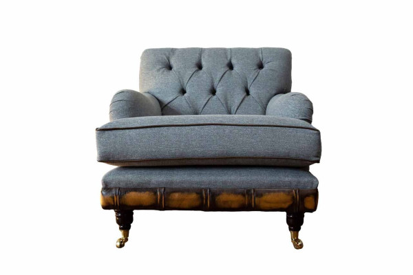 Armchair Wing Chair Seater Fabric Luxury Living room Classic Chesterfield