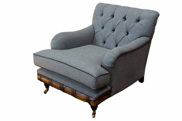 Armchair Wing Chair Seater Fabric Luxury Living room Classic Chesterfield