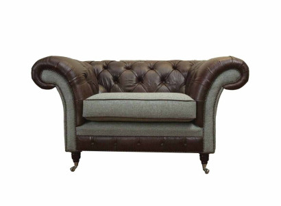 Chesterfield wing chair gray sofa set armchair couch leather sofa new