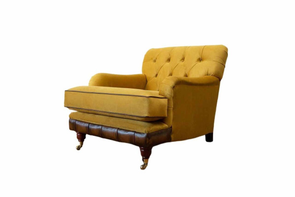 Armchair 1 Seater Sofas Fabric Living room Textile Luxury Furniture Single Seater Chesterfield