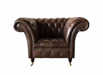 Chesterfield Armchair Classic Design Living room Upholstery Single Seater Style Furniture