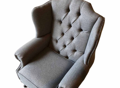 Armchair Wing Chair Fabric Gray Living room Polyester 1 Seater Modern new