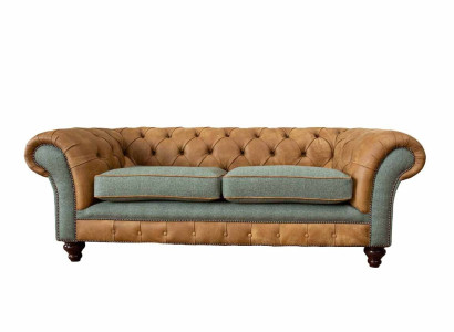 Sofa 3 Seater Design Upholstery Couches Leather Relax Chesterfield Three Seater