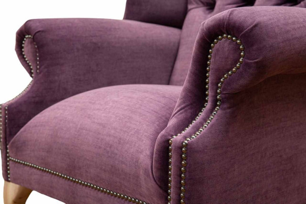 Wing Chair Designer Textile 1 Seater Couches Upholstery Chesterfield Seat