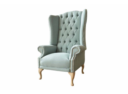 Wing Chair Armchair Design Upholstery White Couch Chesterfield Textile new