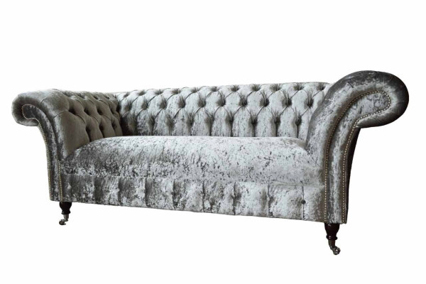 Chesterfield Design Sofa Couch 2 Seater Upholstery Gray Sofas Couches new