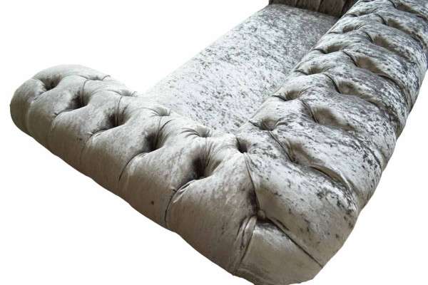 Chesterfield Design Sofa Couch 2 Seater Upholstery Gray Sofas Couches new