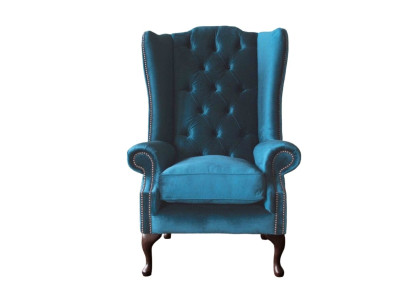 Gray Wing Chair Armchair Design Upholstery Chesterfield Textile Living room