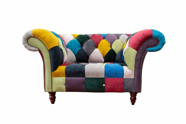 Armchair Design Chesterfield Lounge Multicolored Sofa Single Seater 130cm new