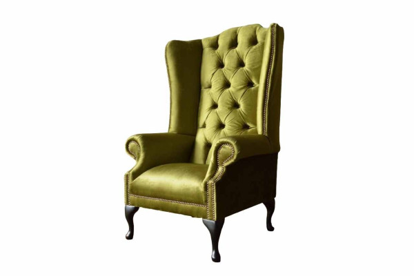 Wing Chair Chesterfield Sofa Couch Upholstery 1 Seater Armchair Textile new
