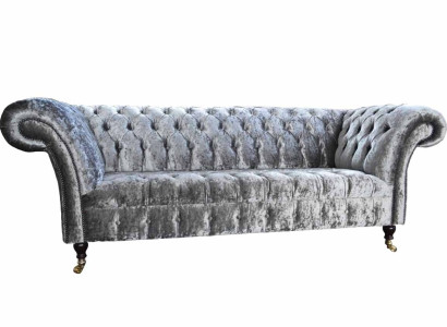 Design Chesterfield Sofa 3 Seater Couch Upholstery Sofas Living room Big XXL