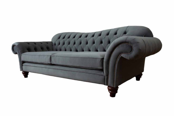 Chesterfield 3 Seater Textile Design Sofa Couch Upholstery Couches Luxury