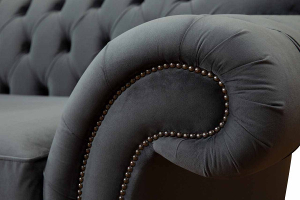 Chesterfield 3 Seater Textile Design Sofa Couch Upholstery Couches Luxury