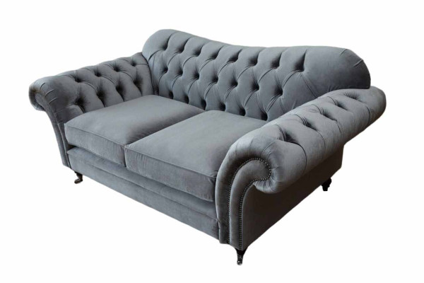Chesterfield Sofa 2 Seater Upholstery Designer Couches Sofas Gray new