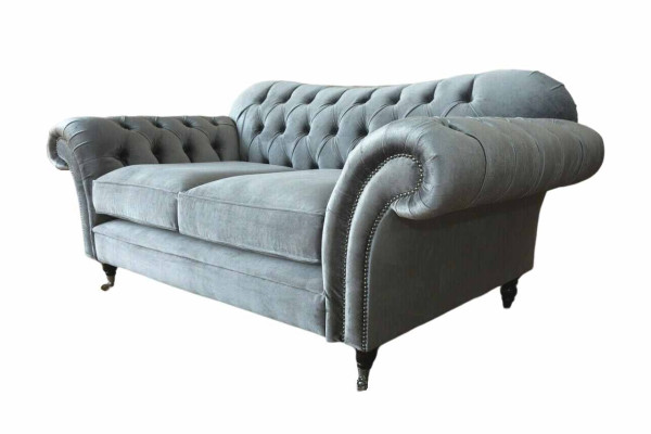 Chesterfield Sofa 2 Seater Upholstery Designer Couches Sofas Gray new