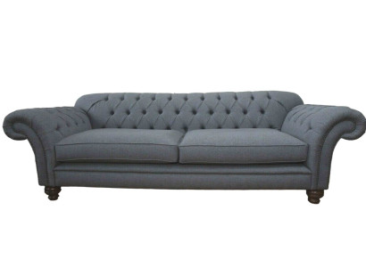 Sofa Luxury Textile Chesterfield Couch Sofas Upholstery 3 Seater Gray Design