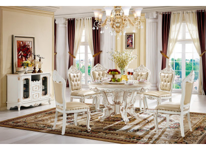 Dining room Set Ess Group Wood Table Complete Set 7-piece Dining table 6 Chairs