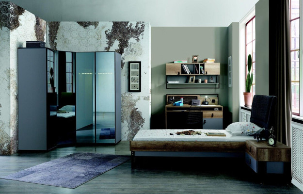 Youth room set bed corner cabinet bedside table desk furniture 4 pieces new