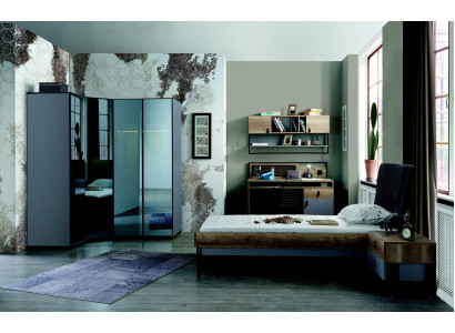 Youth room set bed corner cabinet bedside table desk furniture 4 pieces new