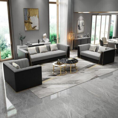 Sofa set gray couch textile Medusa fabric sofa couches sofa furniture 3 pieces