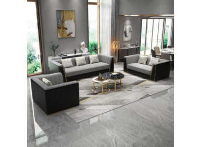 Sofa set gray couch textile Medusa fabric sofa couches sofa furniture 3 pieces