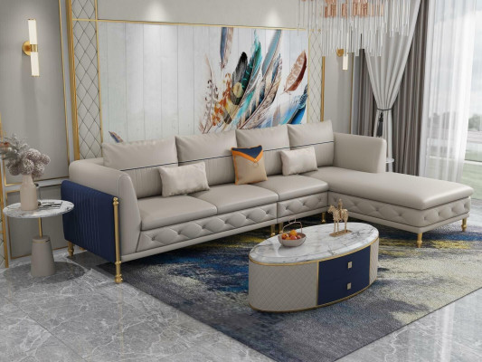 Luxurious Living room Corner suite Corner sofa Corner sofa Sofa Upholstery Corner Couch Leather