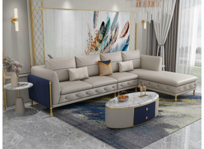 Luxurious Living room Corner suite Corner sofa Corner sofa Sofa Upholstery Corner Couch Leather