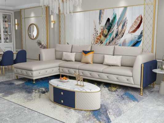 Luxurious Living room Corner suite Corner sofa Corner sofa Sofa Upholstery Corner Couch Leather