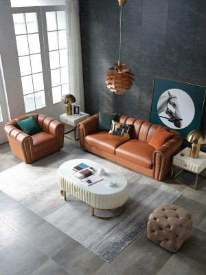 Sofa set 3+1 Seater Classic Living landscape Sofas Couches Upholstery