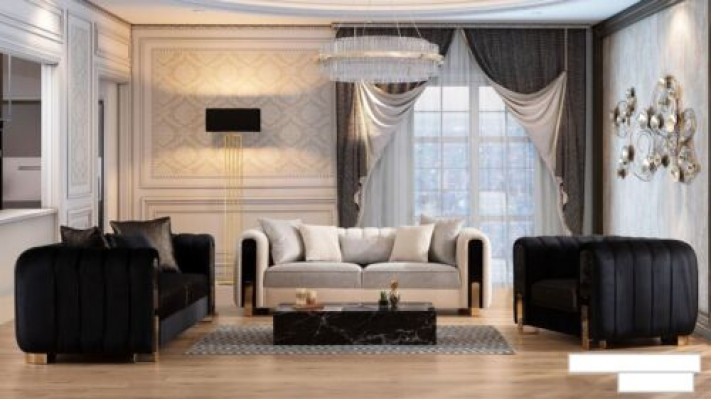 Luxury Suite Set Sofa set 3+3+1 Seater Sofa Sofas Armchair Fabric 3pcs. sets