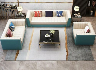 Leather sofa sofa couch upholstery 321 seater coffee table 2x side table 6 pieces. new