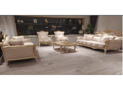 Luxurious 5-piece sofa set with 3+3+1 seats and coffee table