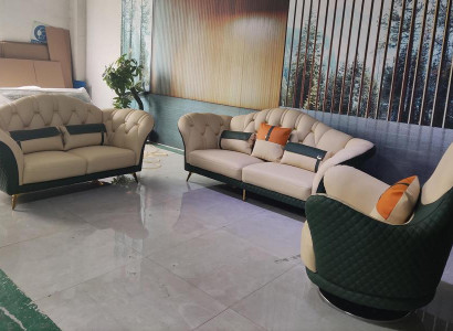 Chesterfield Suite Set Upholstery Furniture 3pcs. Sets leather sofa new