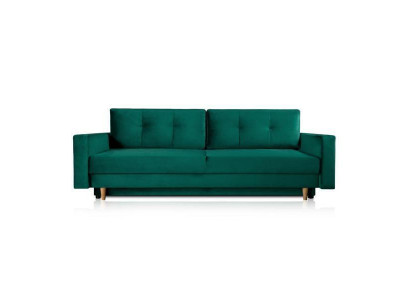 Functional and mega comfortable 3-seater sofa bed in luxurious green