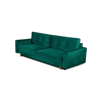 Functional and mega comfortable 3-seater sofa bed in luxurious green