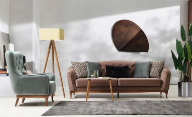 Suite Sofa set Luxury Sofa 4+1 Seat Group Living room Fabric Design Furniture