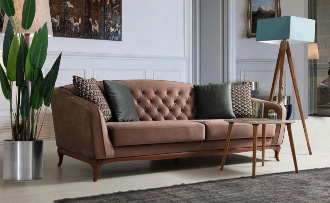 Suite Sofa set Luxury Sofa 4+1 Seat Group Living room Fabric Design Furniture